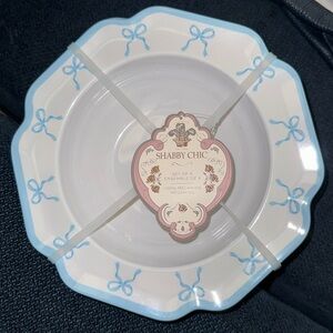 Shabby Chic blue Bow Coquette bowl Set